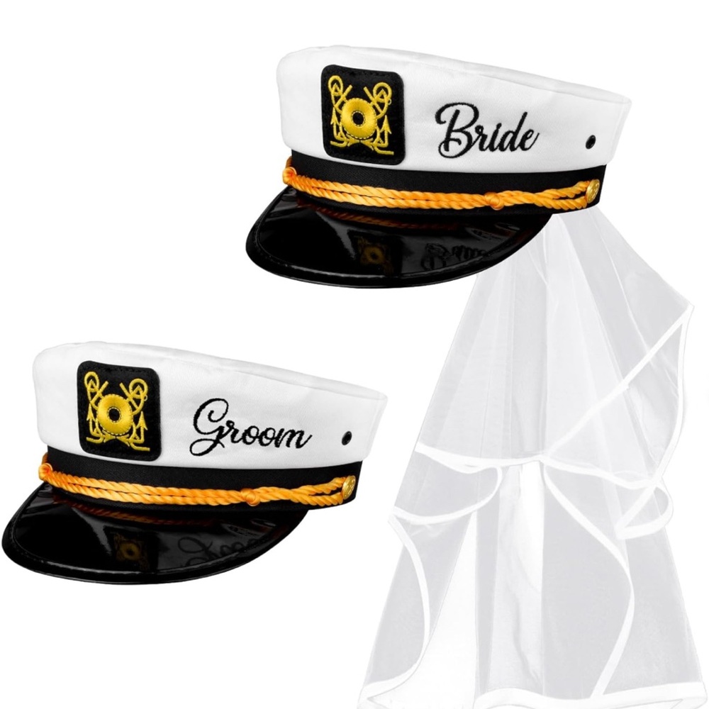 Bride and Groom captain Hats